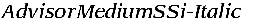 AdvisorMediumSSi-Italic.ttf